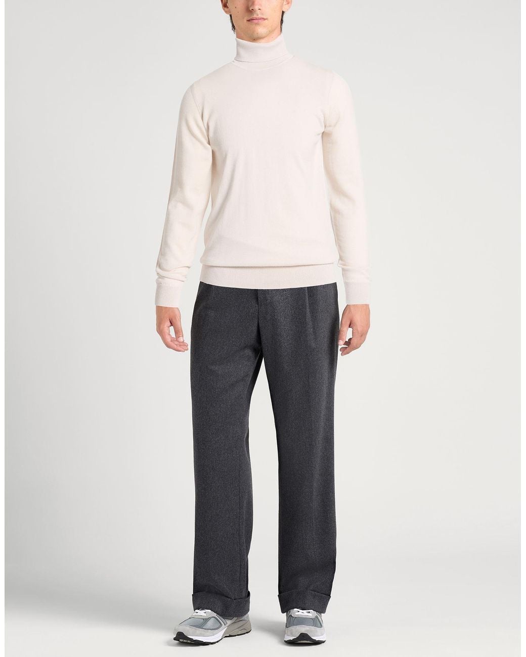 Alpha Studio White Turtlenecks for men