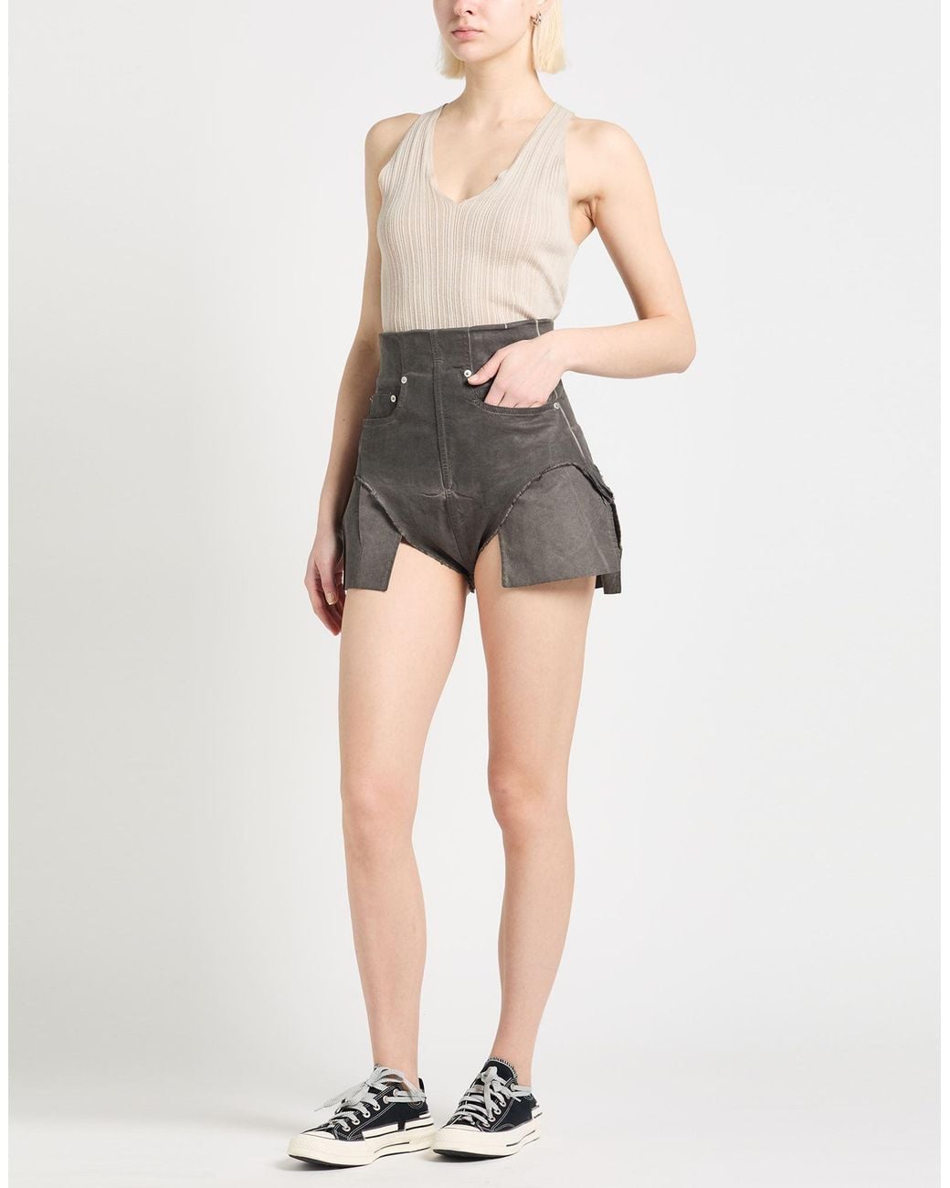 Rick Owens Gray Shorts & Bermuda Shorts