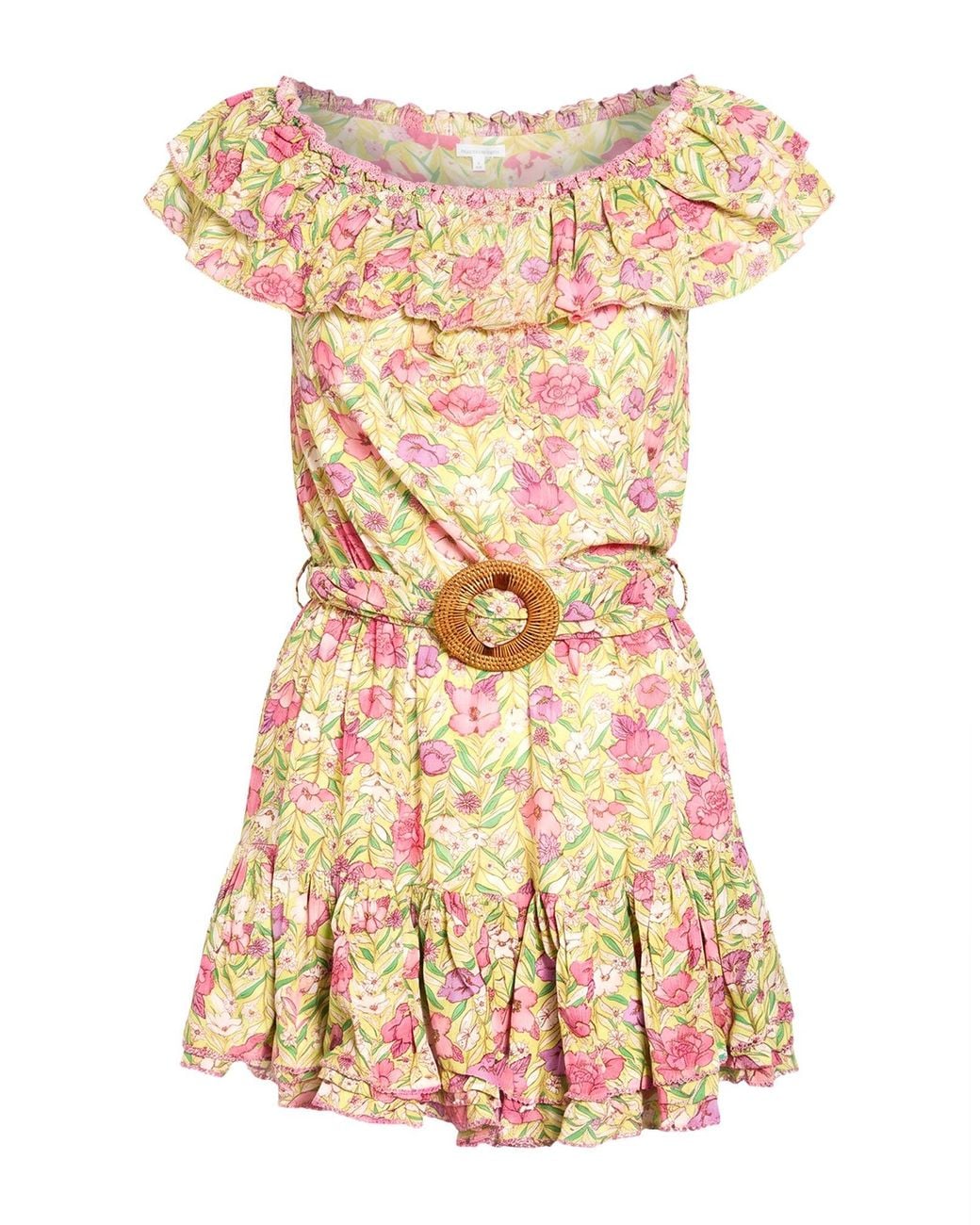 Poupette Metallic Lime Mini Dress Viscose
