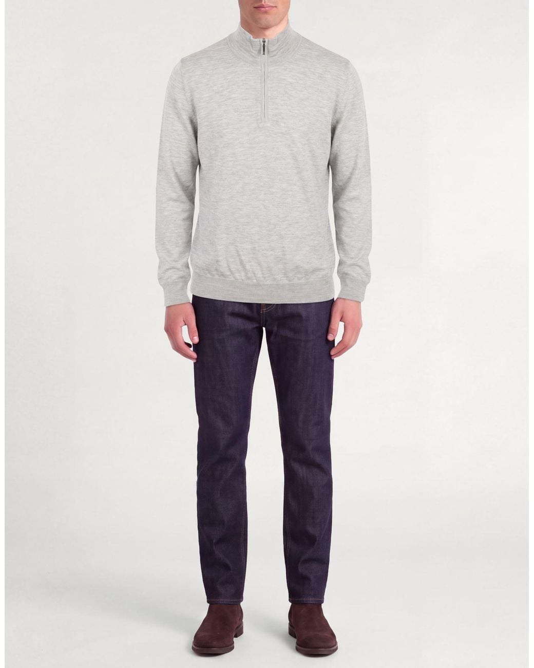 Pullover di Moorer in Gray da Uomo