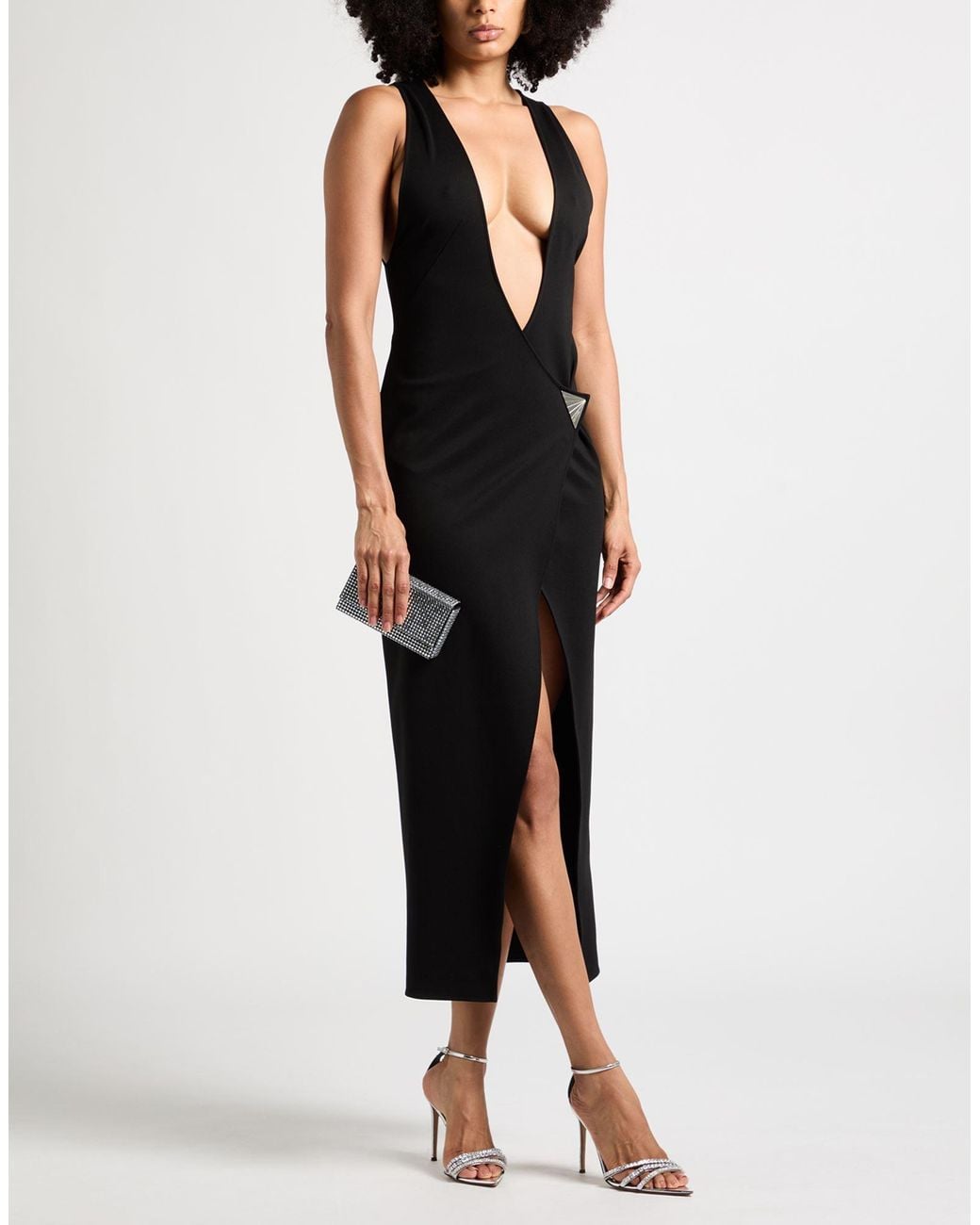The Attico Black Maxi Dress Viscose, Polyamide, Elastane