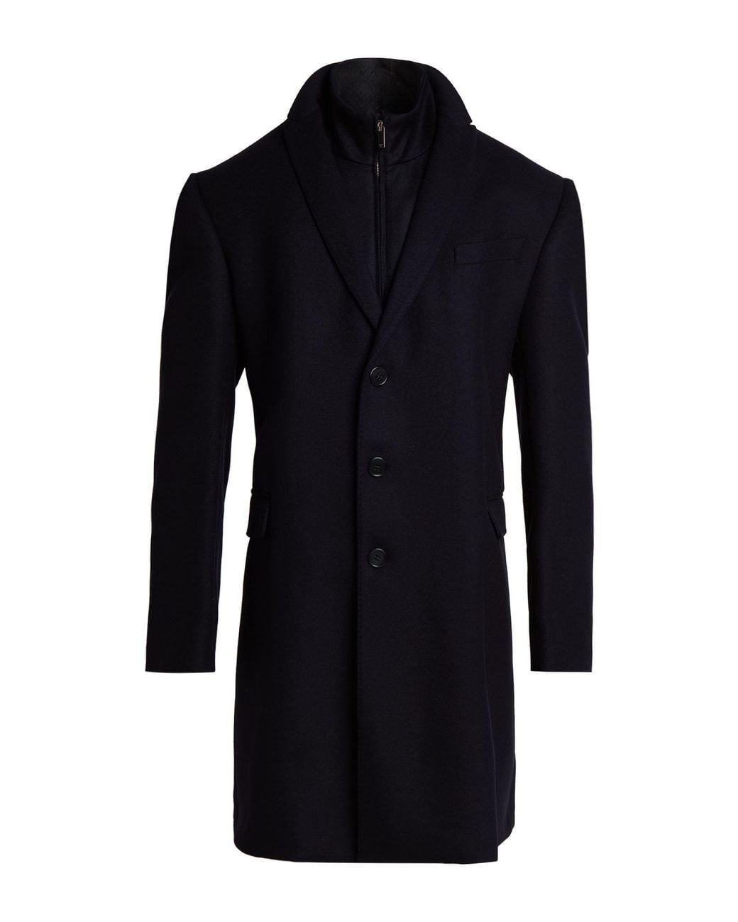Emporio Armani Blue Coat Virgin Wool, Polyamide for men