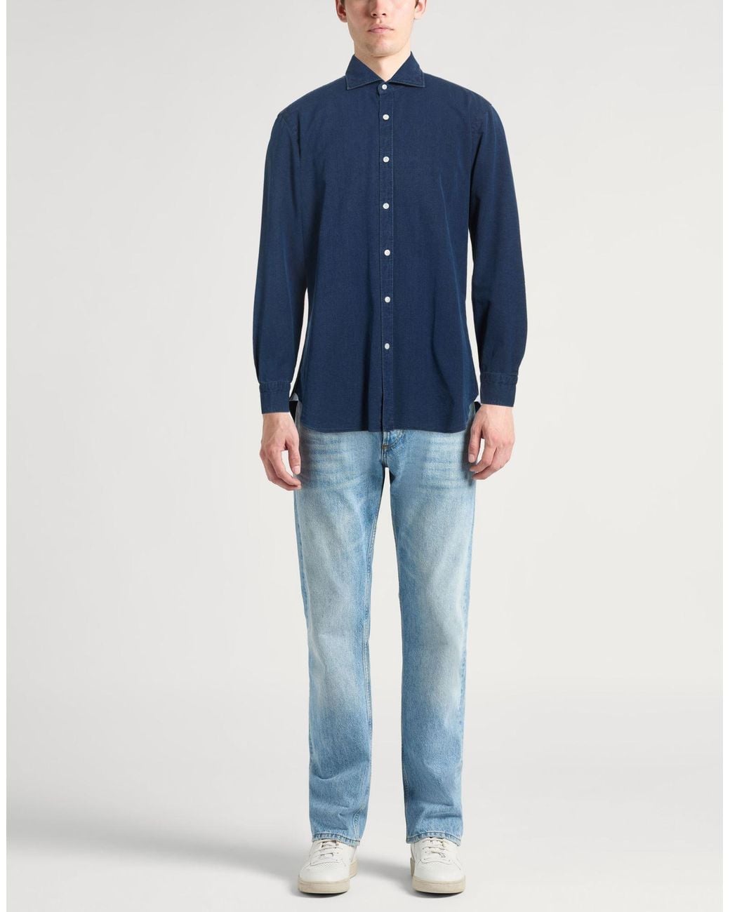 Barba Napoli Blue Shirt Cotton for men