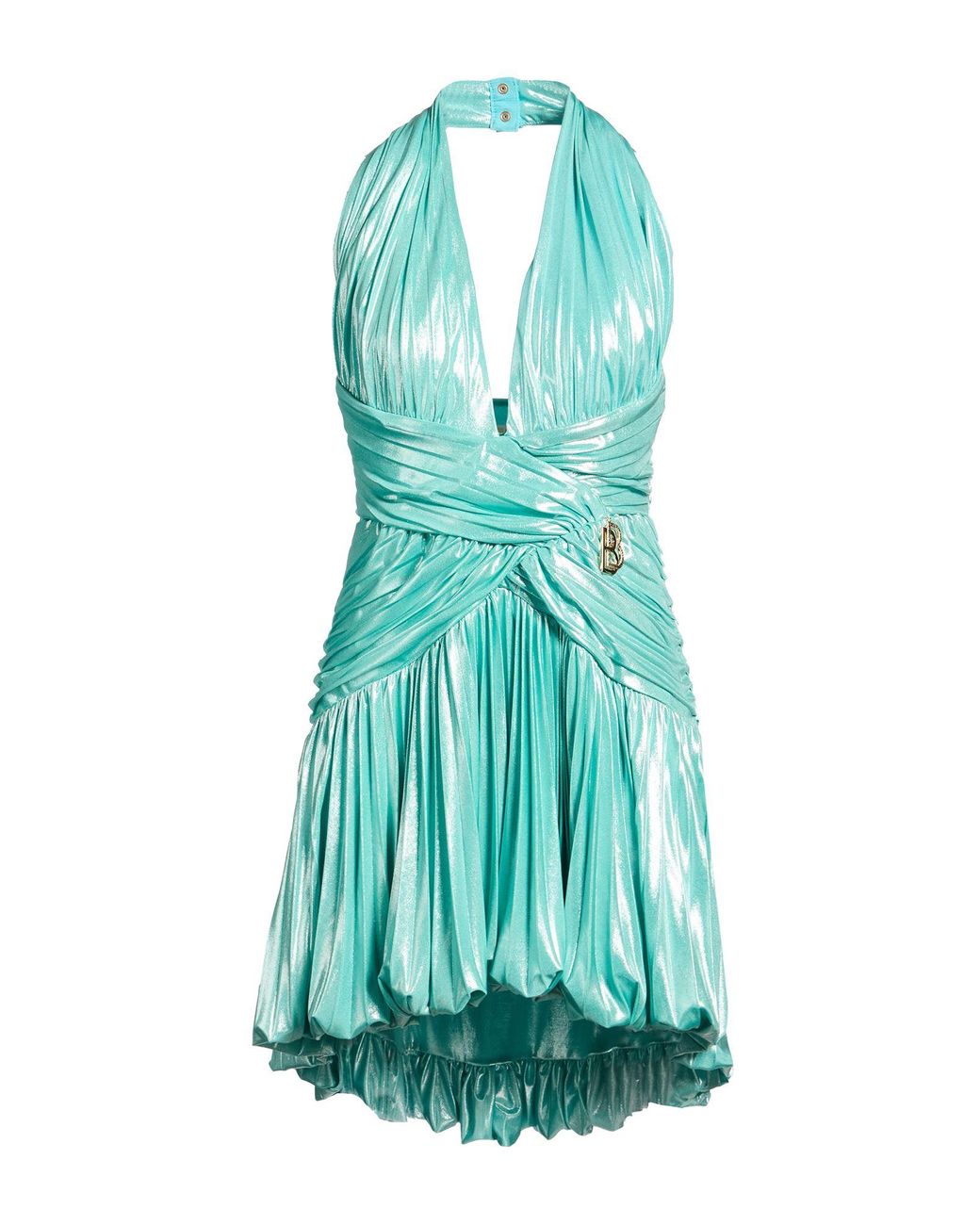 Babylon Blue Mini Dress Polyester, Elastane