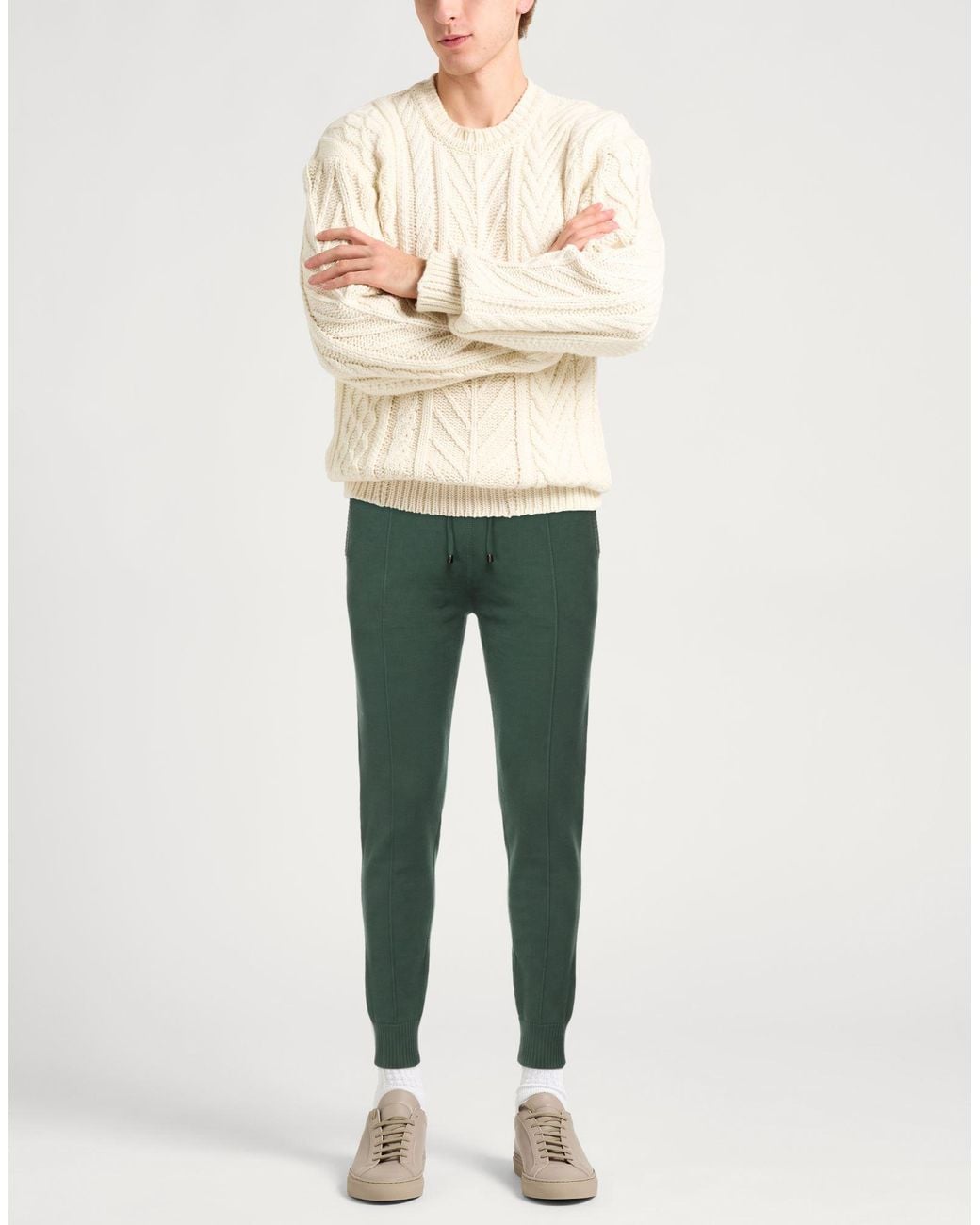 Drumohr Green Military Pants Merino Wool for men