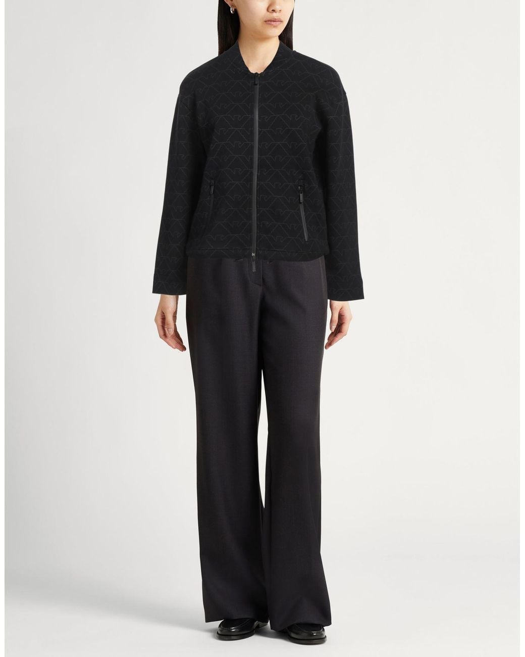 Emporio Armani Black Sweatshirt Cotton, Polyester, Elastane