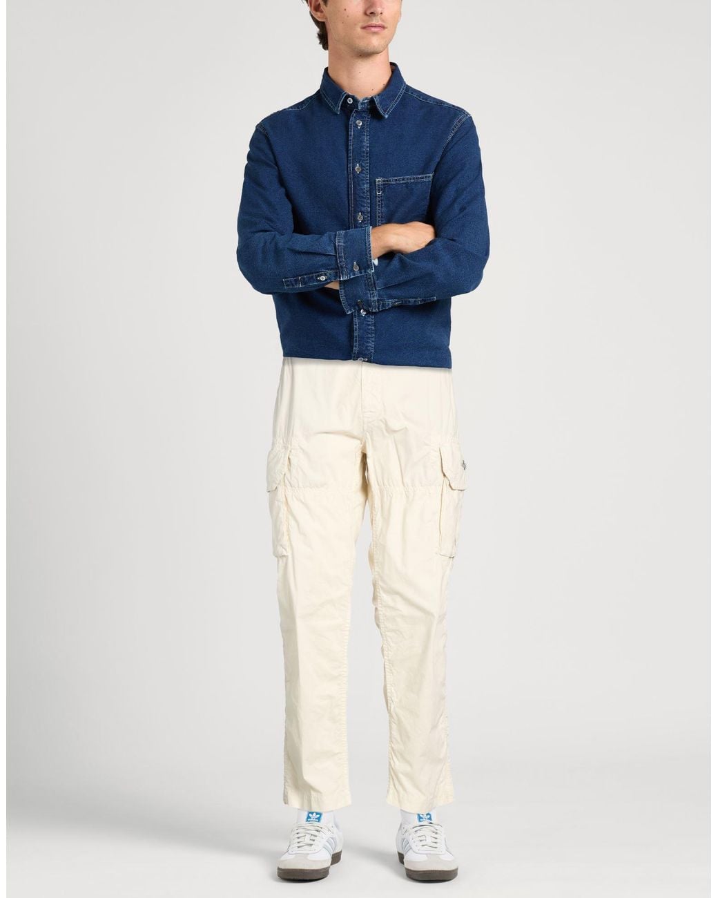 Aeronautica Militare Natural Ivory Pants Cotton for men