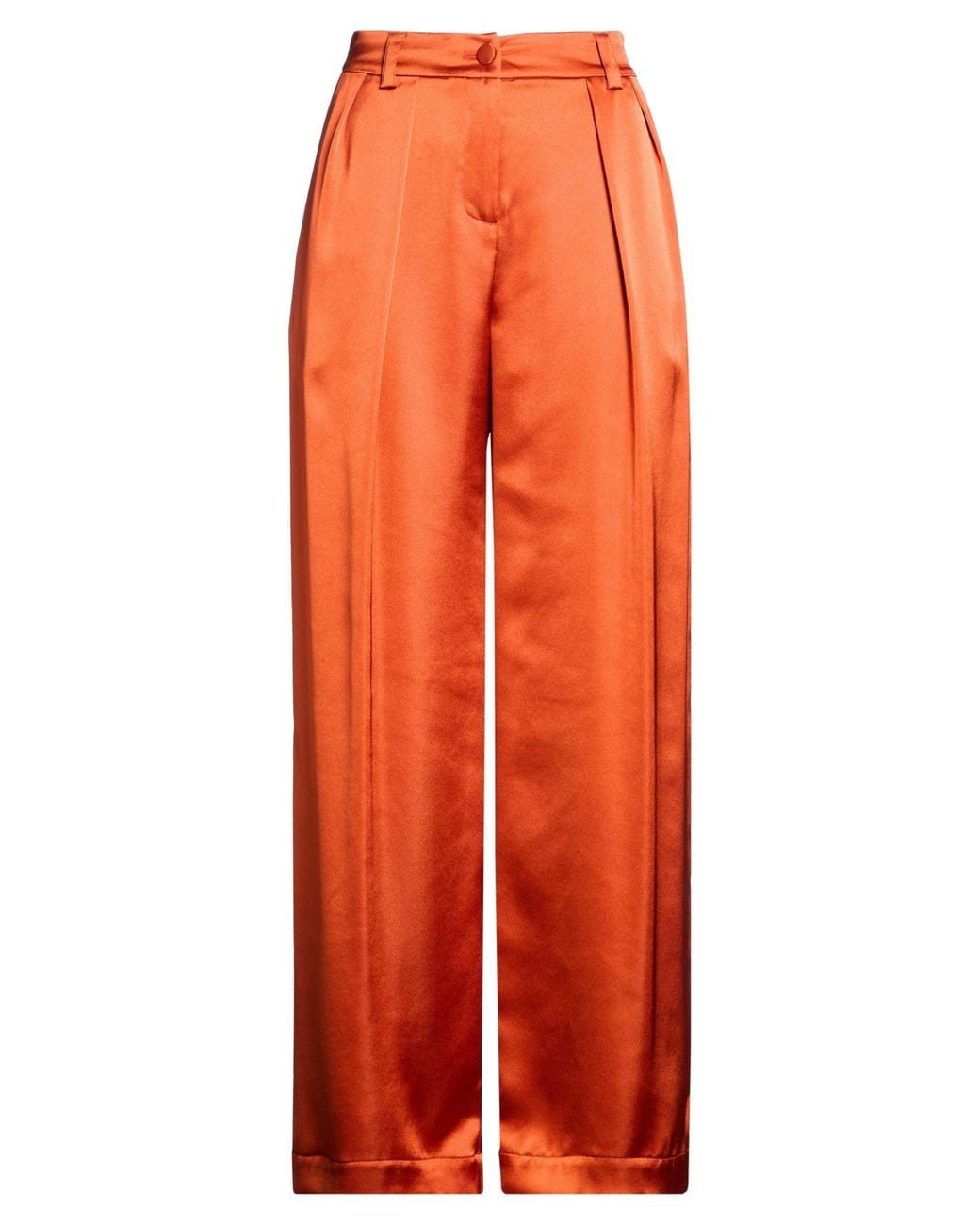 Ines De La Fressange Paris Orange Pants Polyester, Elastane