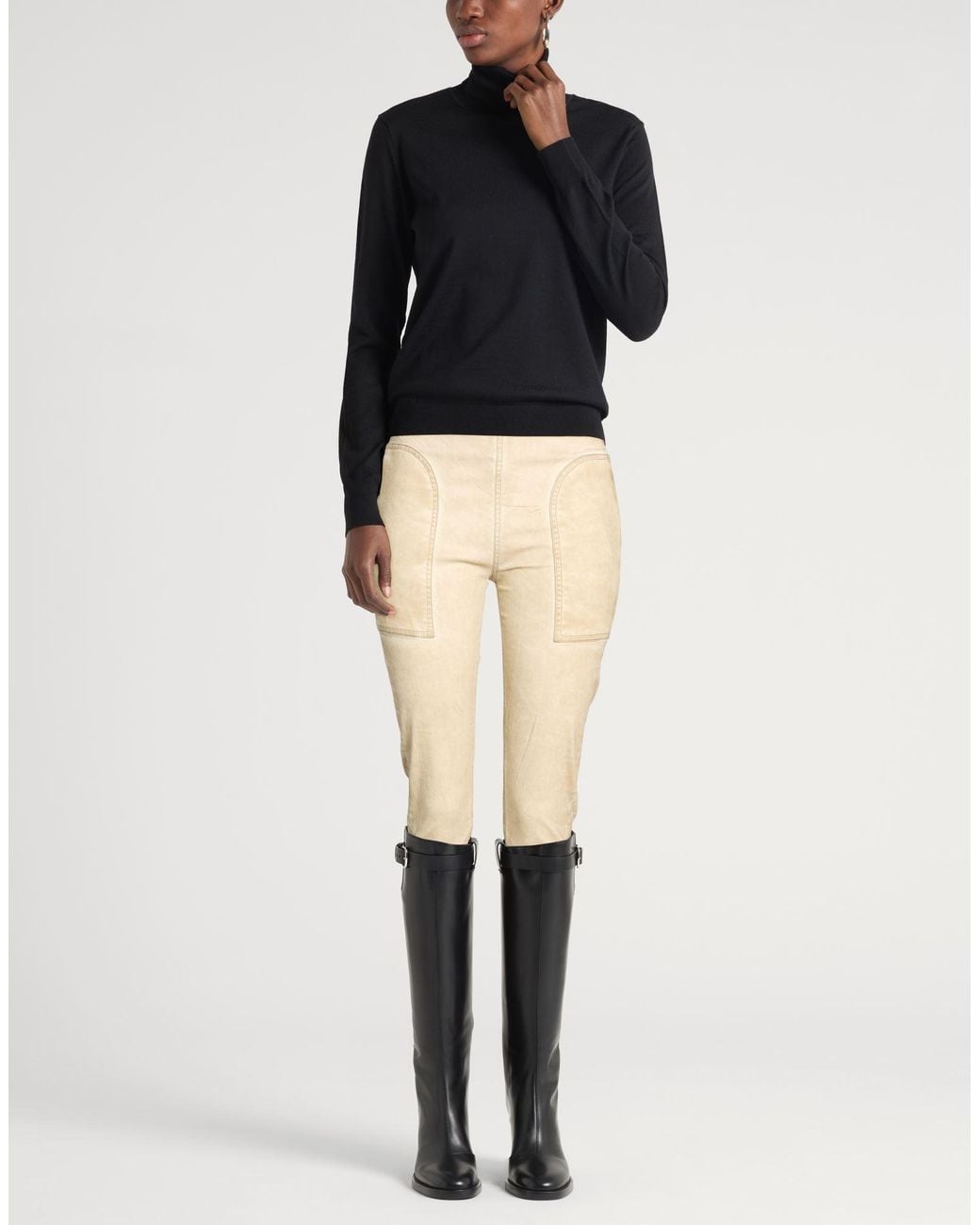 Rick Owens Natural Cream Jeans Cotton, Polyester, Rubber