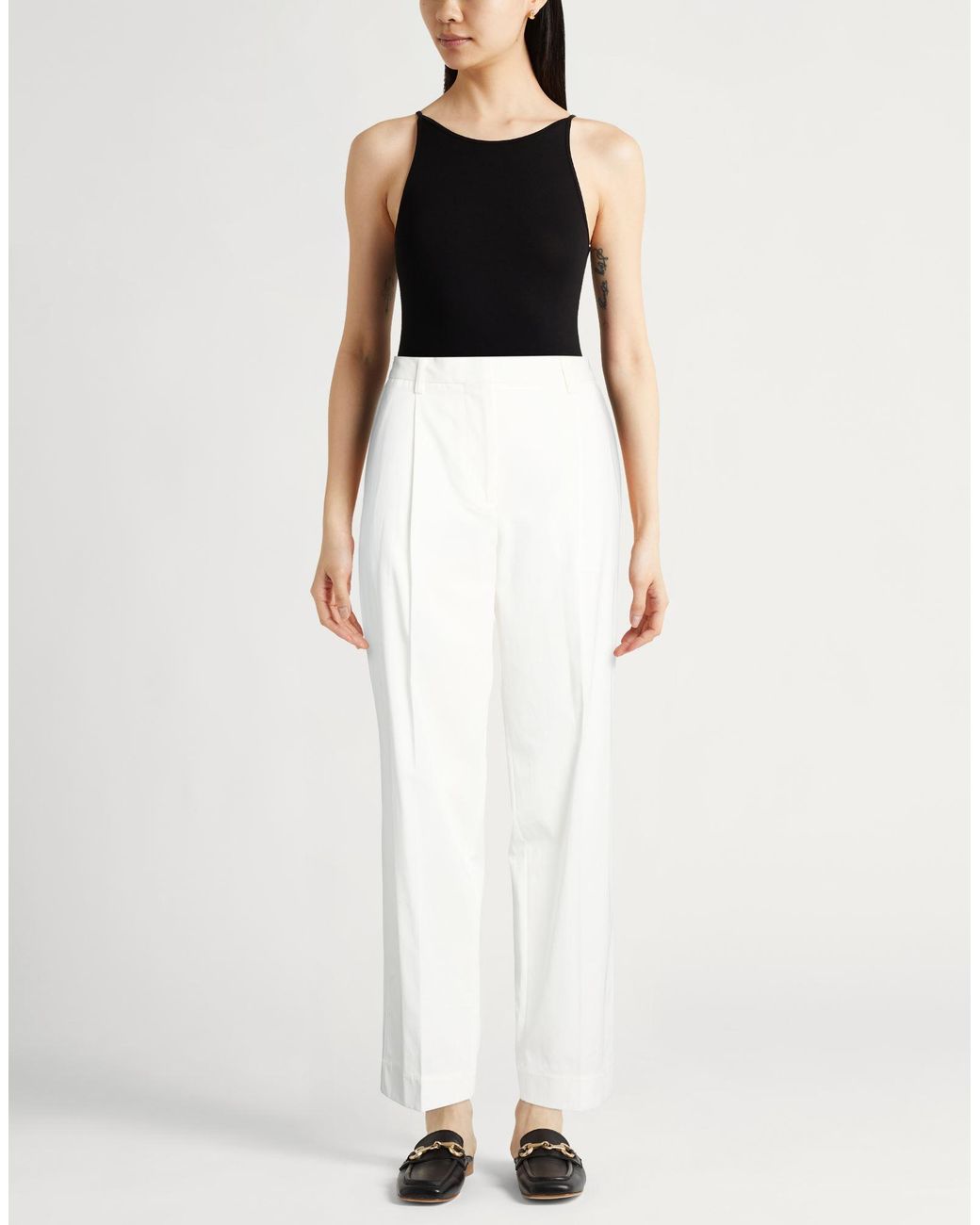 Totême  White Pants Organic Cotton