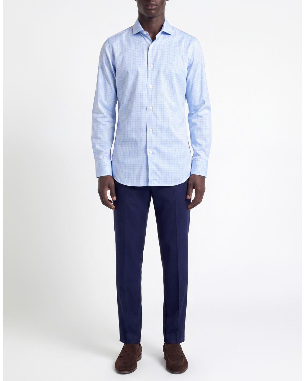 Caruso Blue Shirt Cotton for men