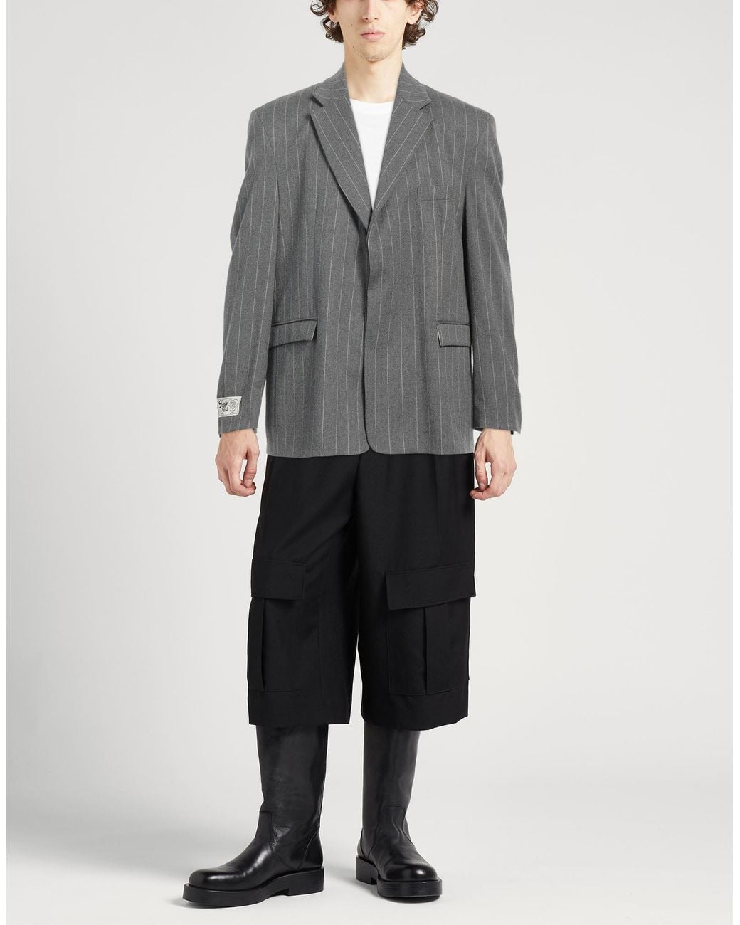 FAMILY FIRST Gray Blazer Polyester, Viscose, Wool, Elastane for men