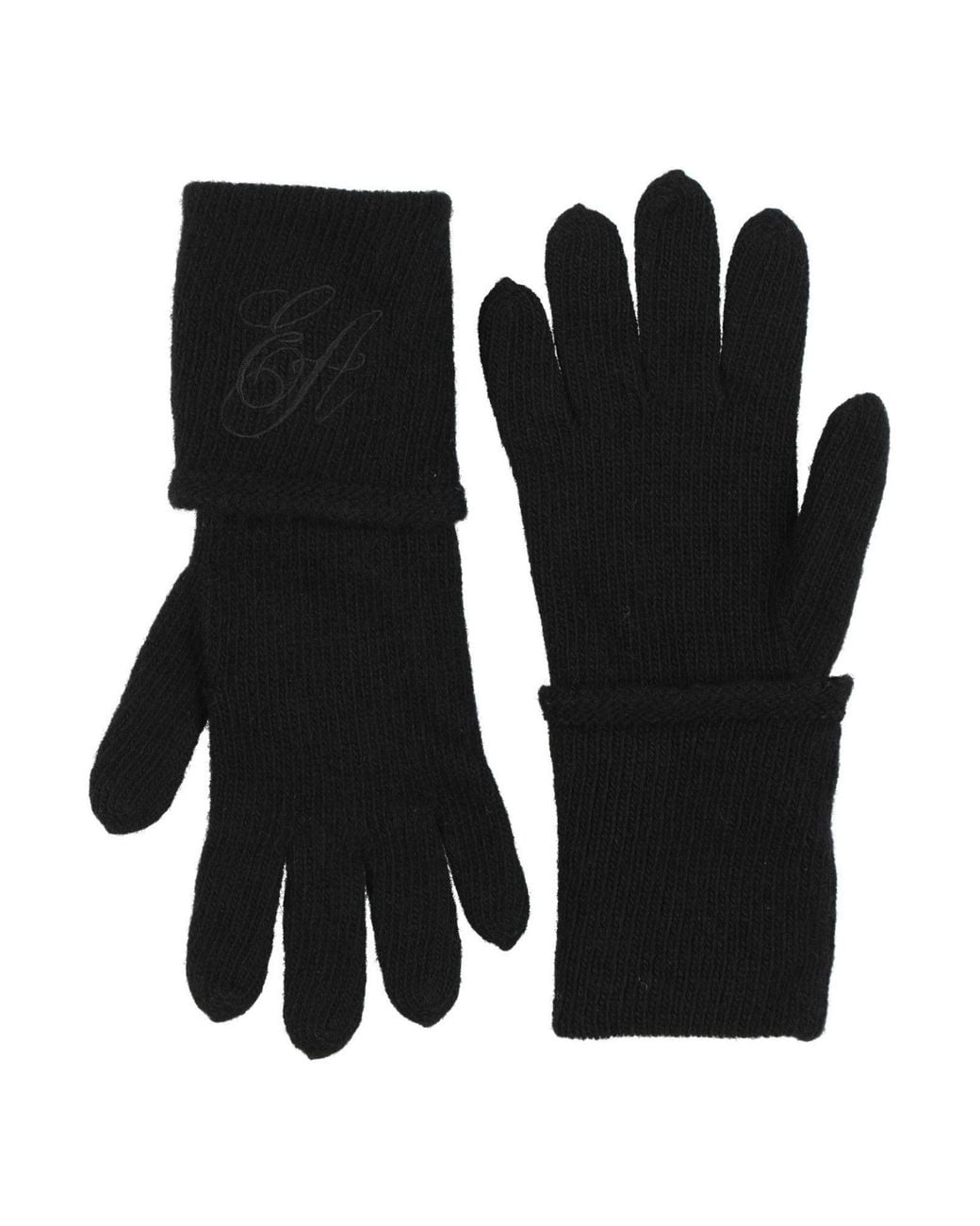 Emporio Armani Black Gloves Wool