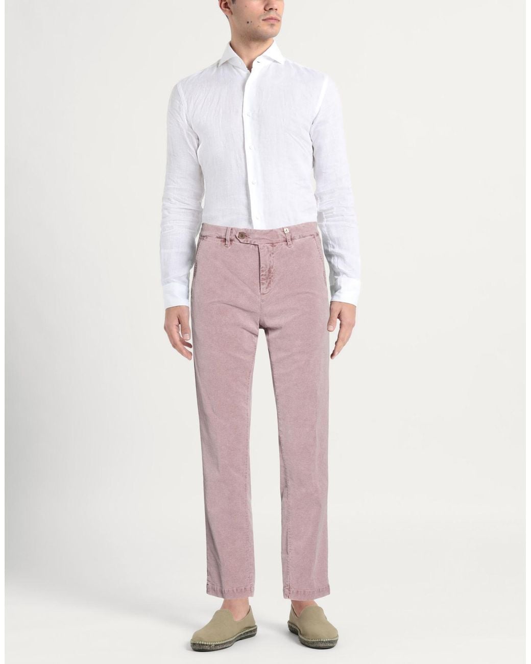 Myths Pink Mauve Pants Cotton, Elastane for men