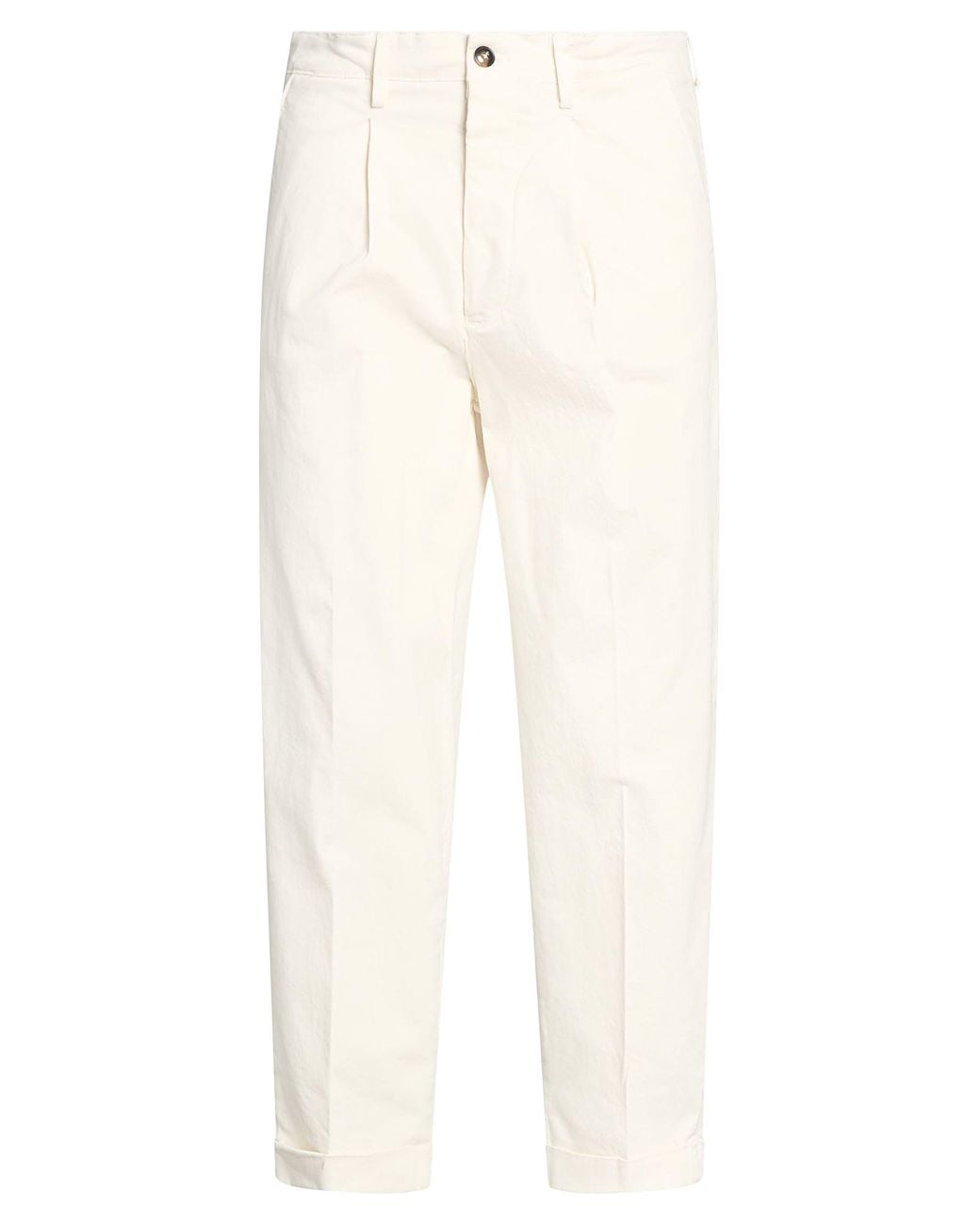 Takeshy Kurosawa White Pants Cotton, Elastane for men