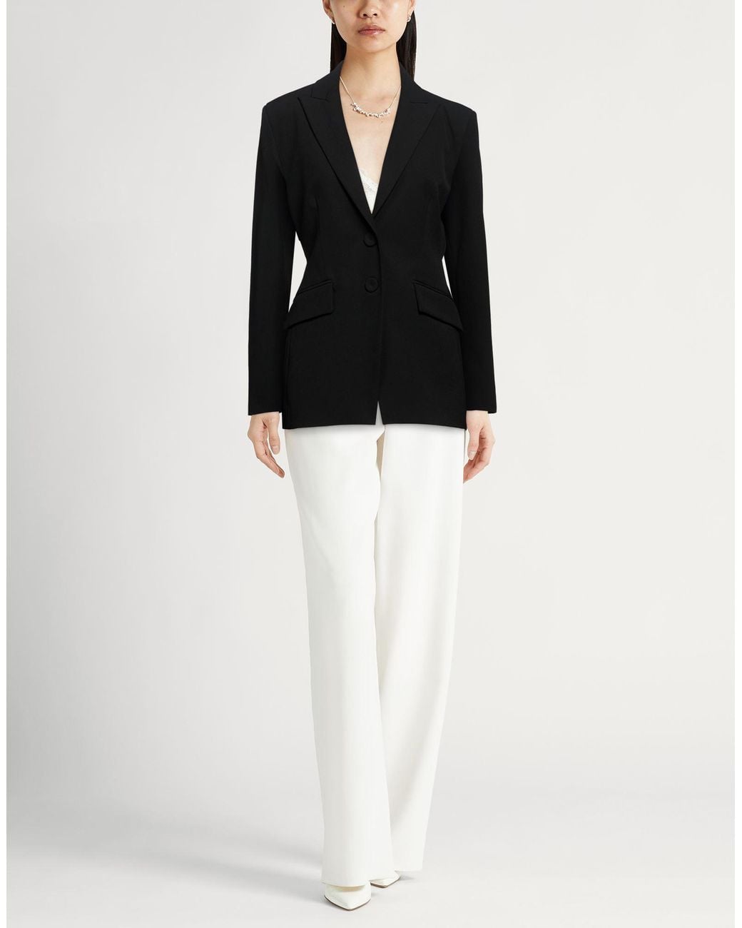 Erika Cavallini Semi Couture Black Blazer Polyester, Viscose, Elastane