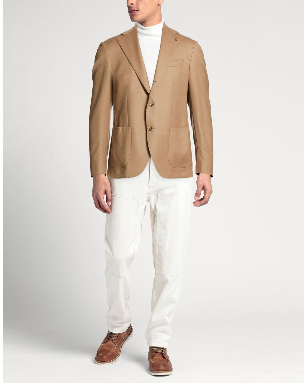 Sartoria Latorre Natural Blazer Virgin Wool, Elastane for men