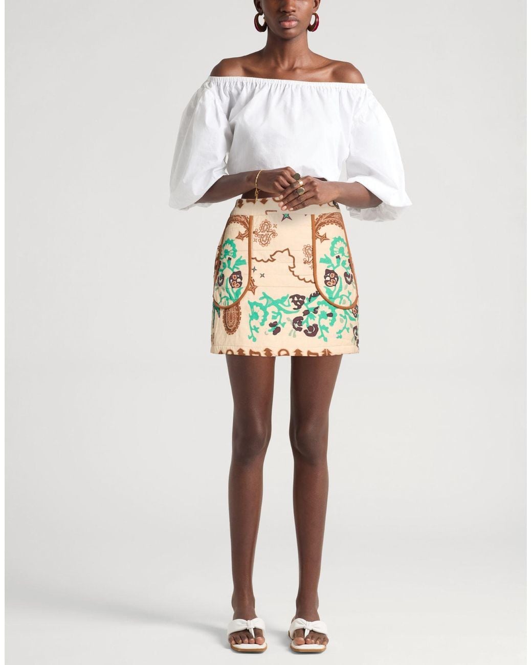 ARIZONA LOVE Natural Sand Mini Skirt Cotton