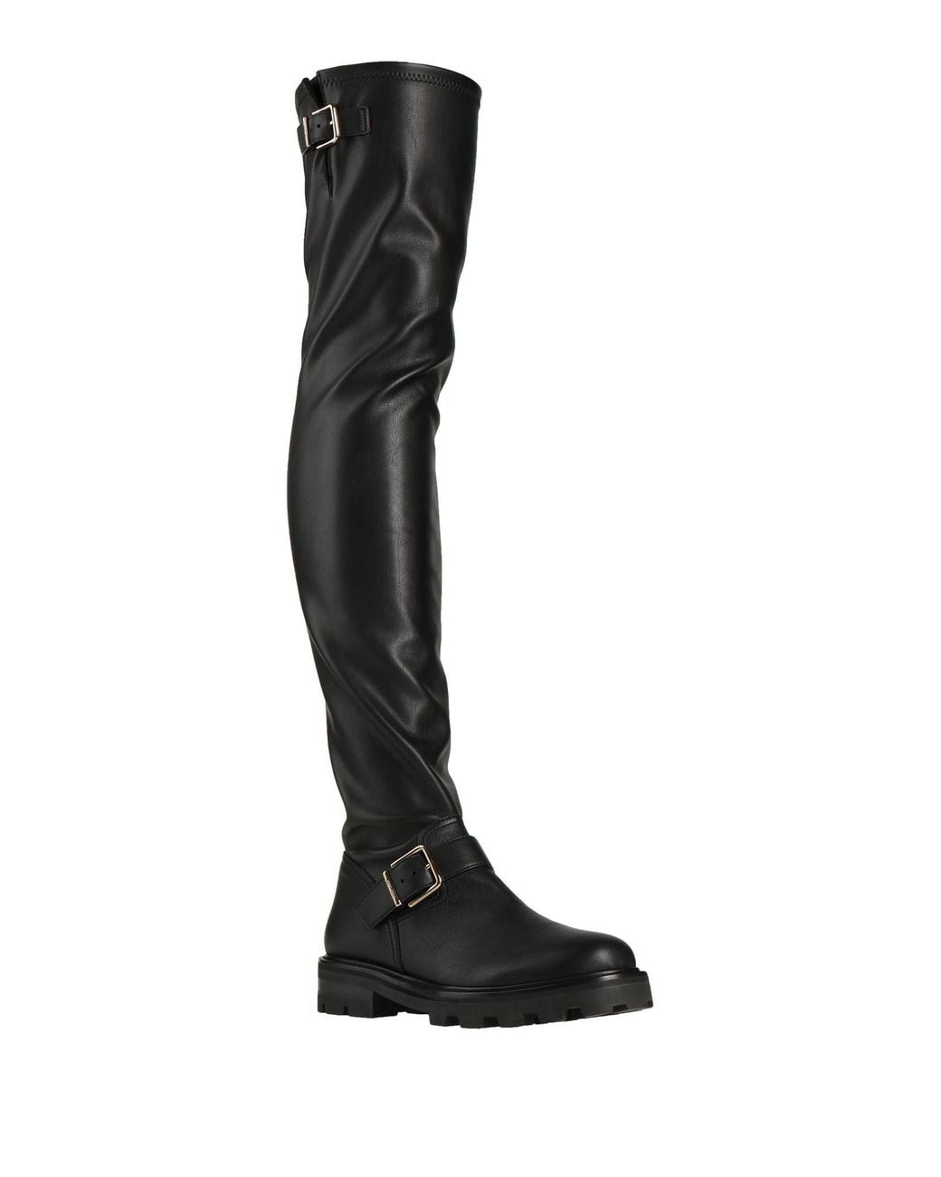 Jimmy Choo Black Biker Ii Leather Over-The-Knee Boots