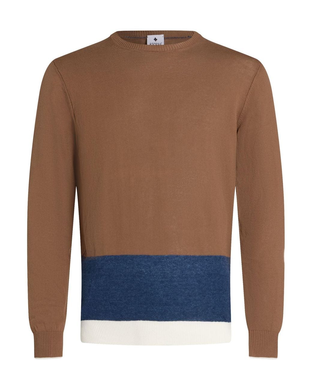 Andrea Fenzi Blue Camel Sweater Cotton, Linen for men