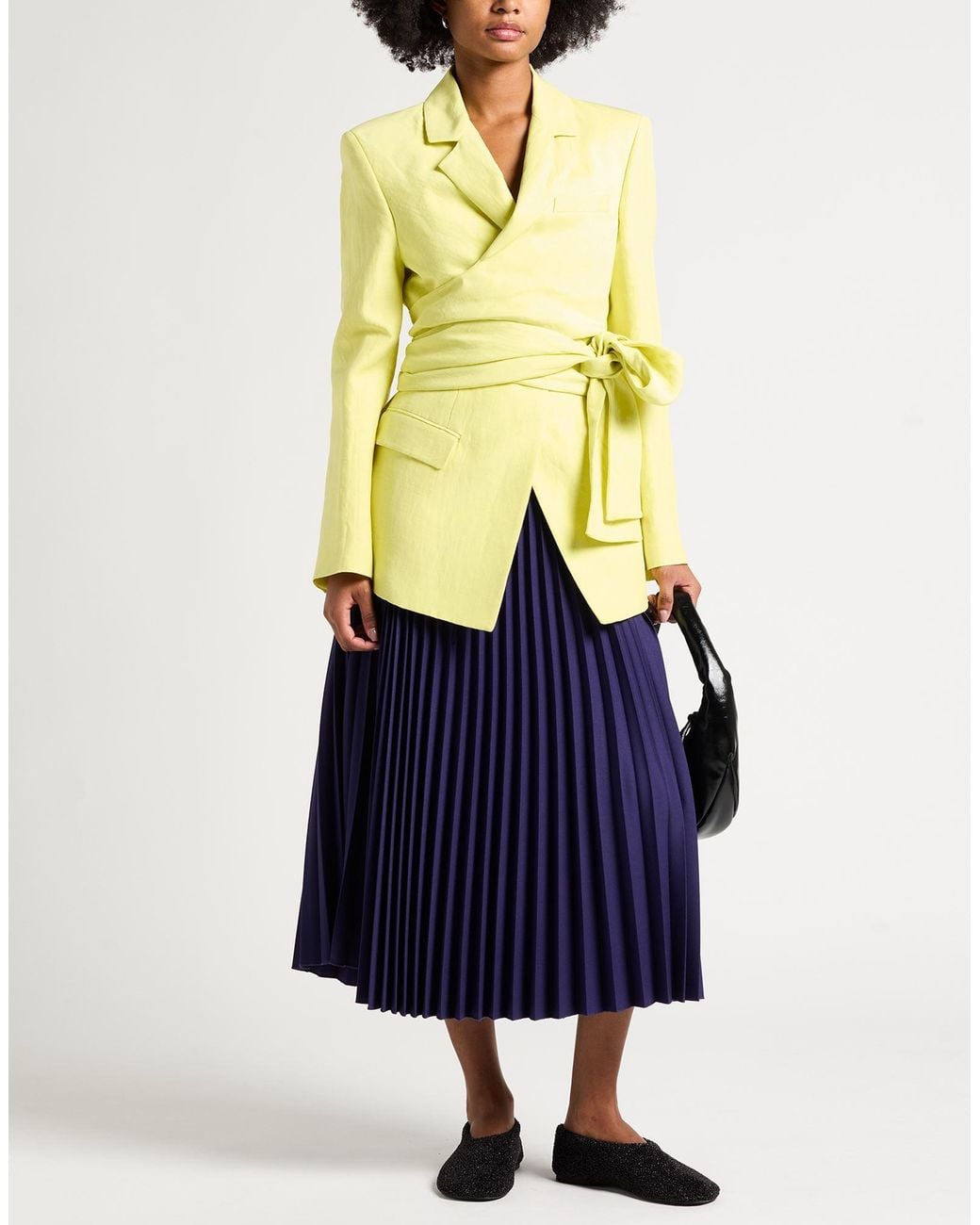 MSGM Yellow Blazer Linen, Viscose