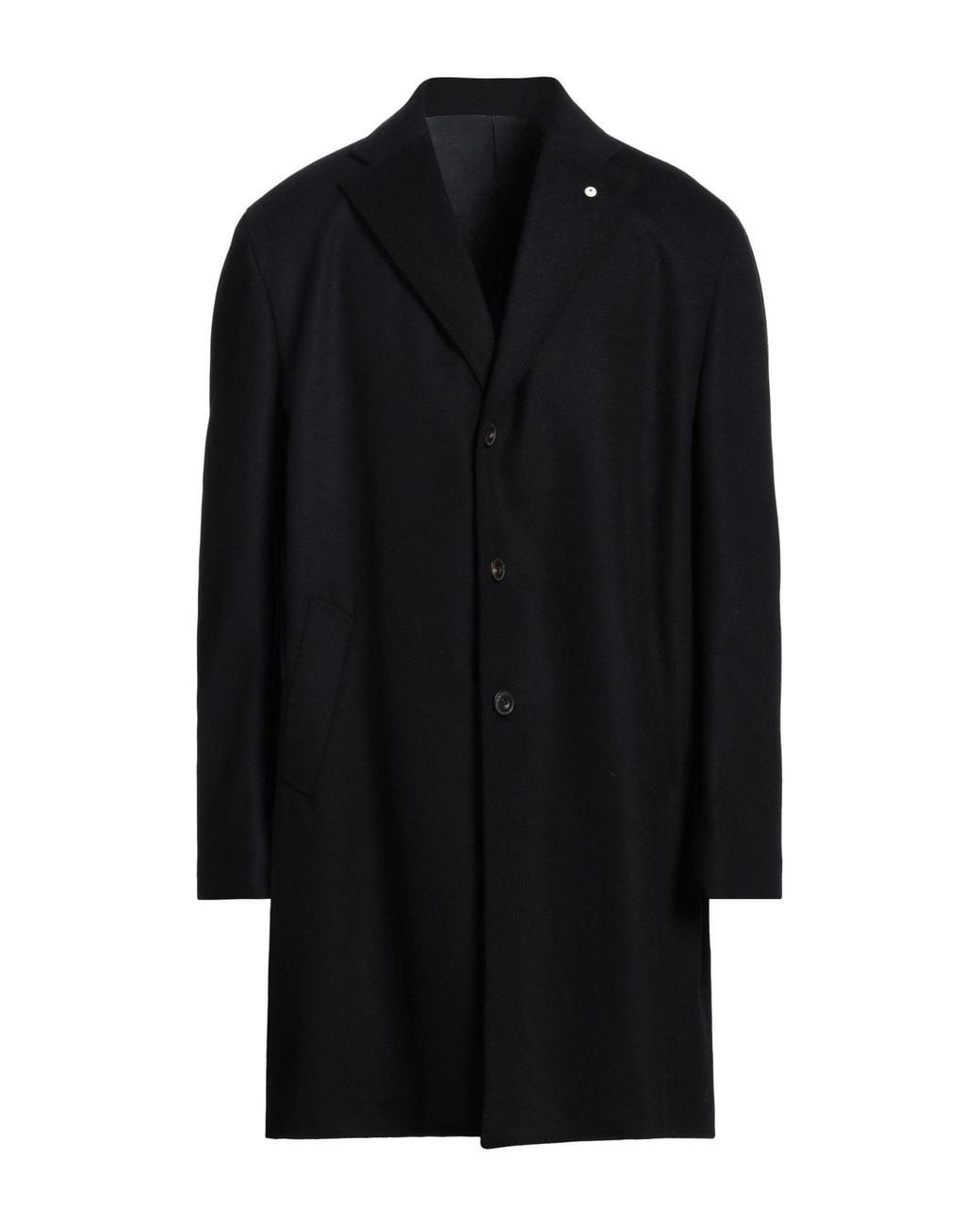L.b.m. 1911 Black Midnight Coat Virgin Wool, Cashmere for men