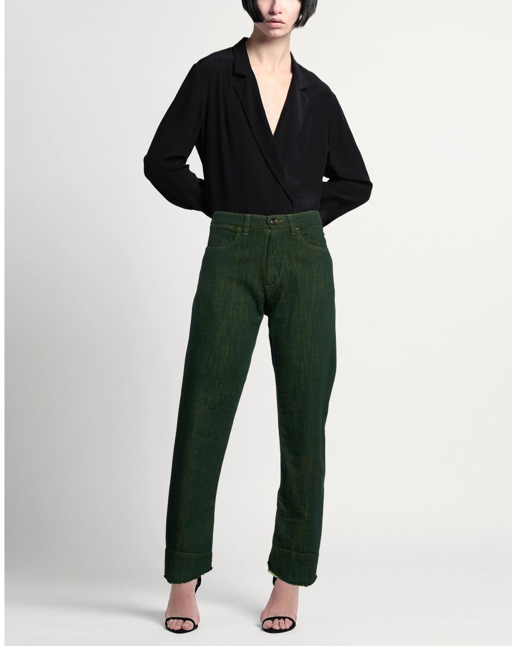 White Sand Green Jeans
