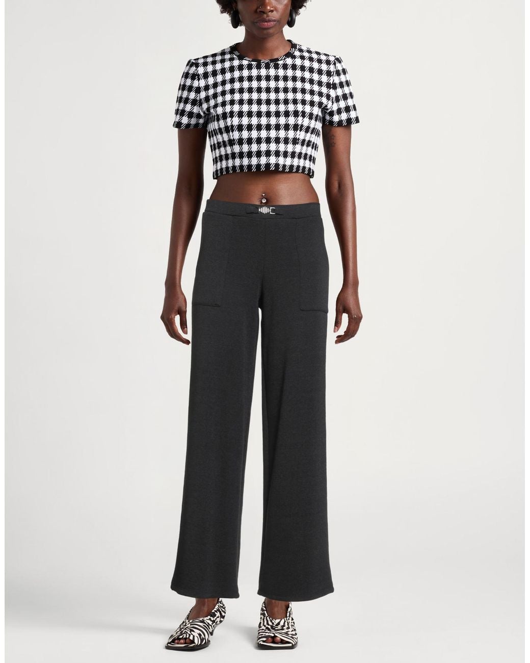 Siste's Black Pants Polyester, Viscose, Elastane