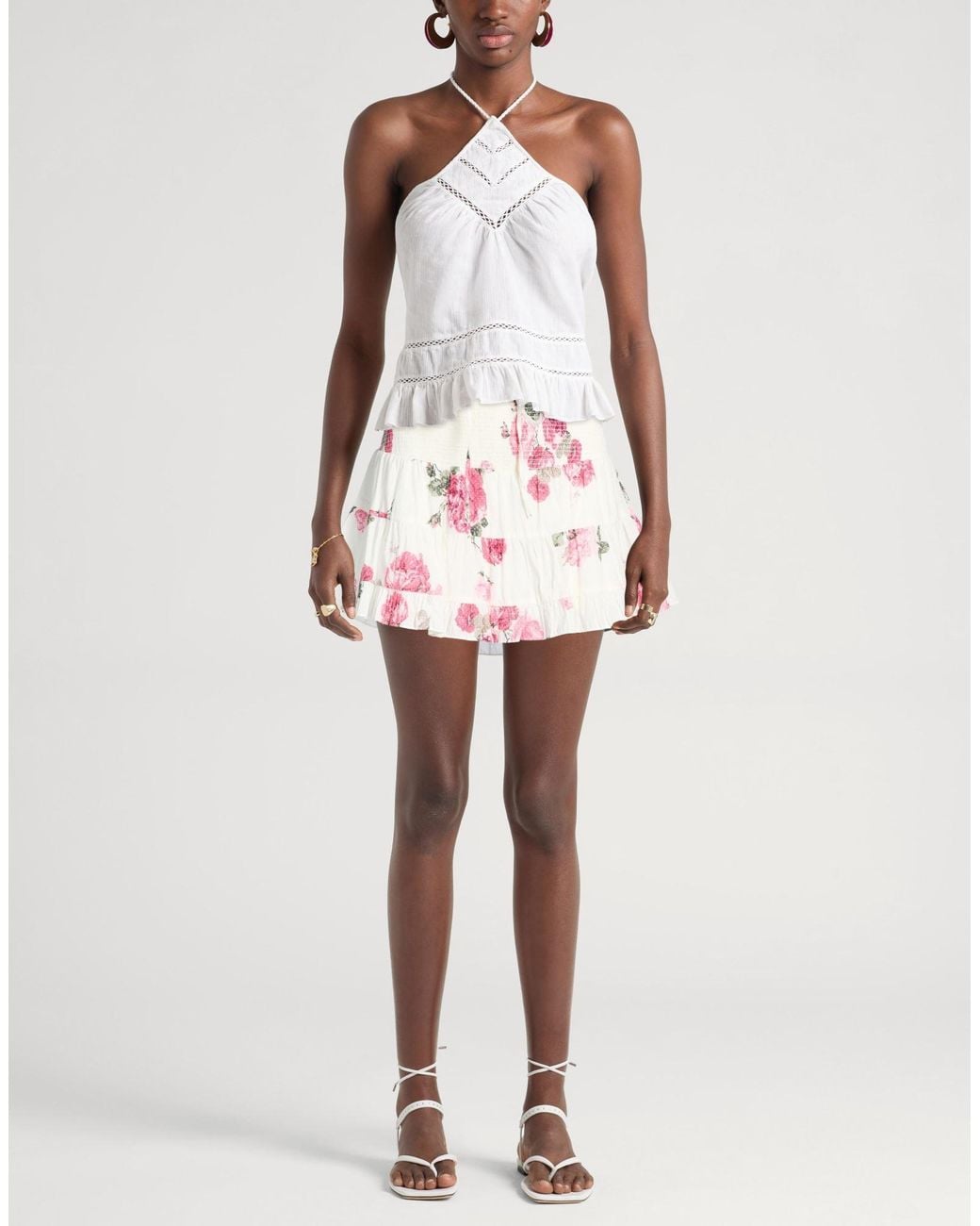 LoveShackFancy Pink Mini Skirt Cotton