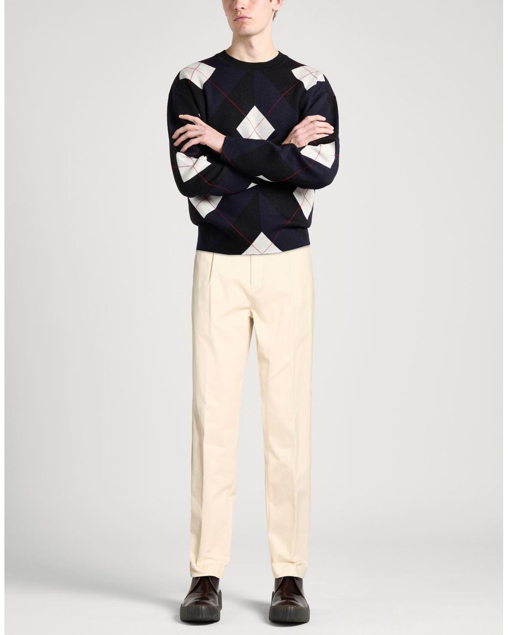 Eleventy Natural Cream Pants Cotton, Lyocell, Elastane for men