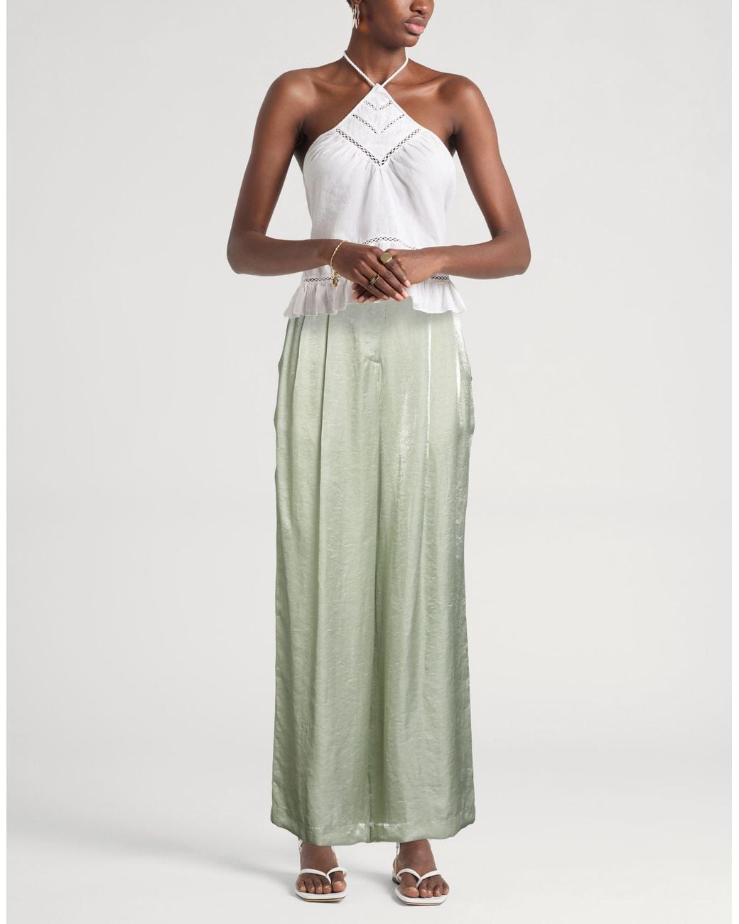 Ottod'Ame Green Light Pants Viscose, Linen, Polyamide