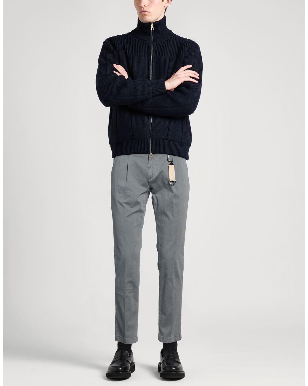 Manuel Ritz Gray Pants Cotton, Elastane for men