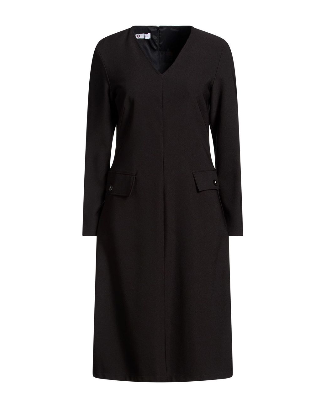 Diana Gallesi Black Midi Dress Polyester, Elastane