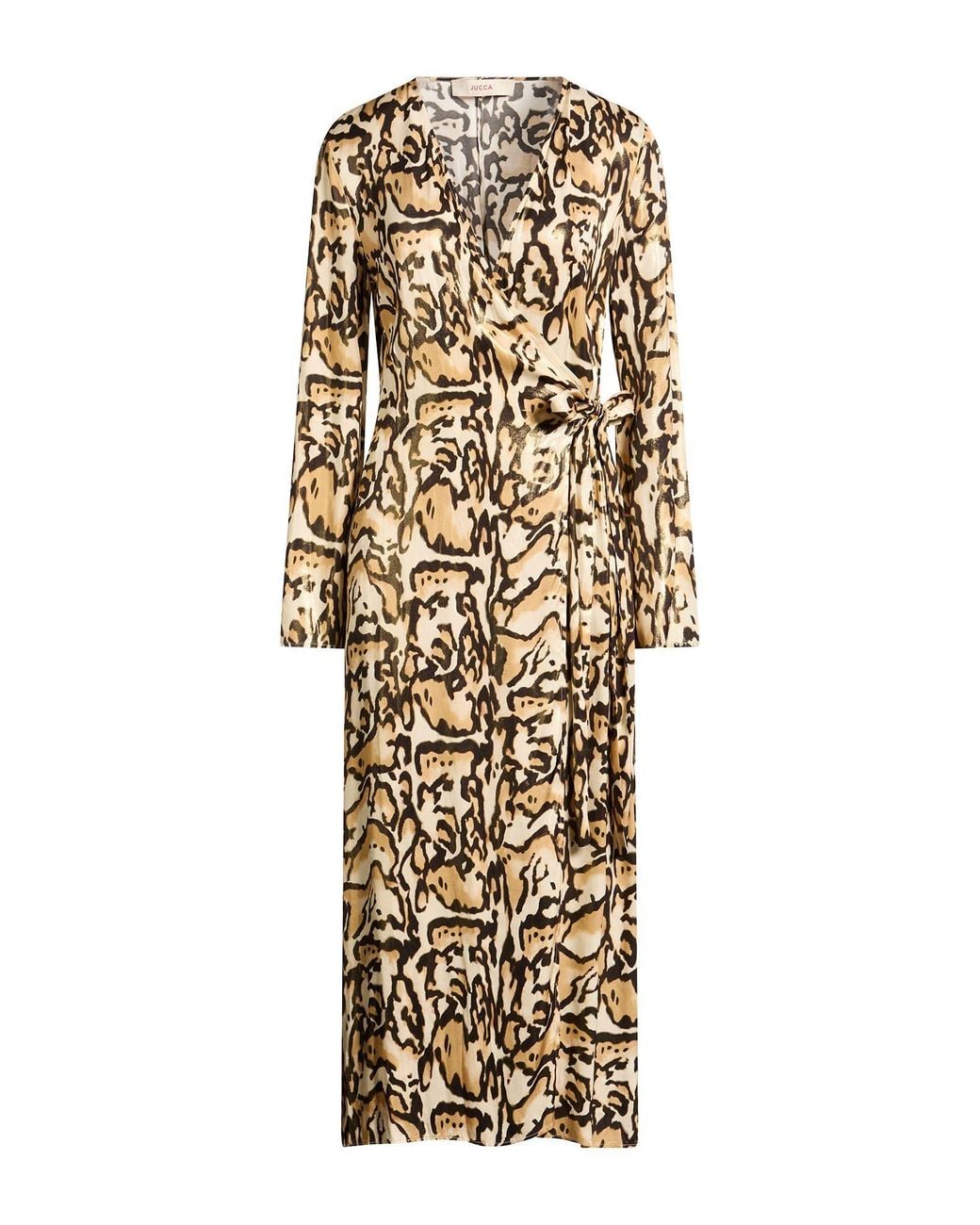 Jucca Metallic Cream Maxi Dress Viscose