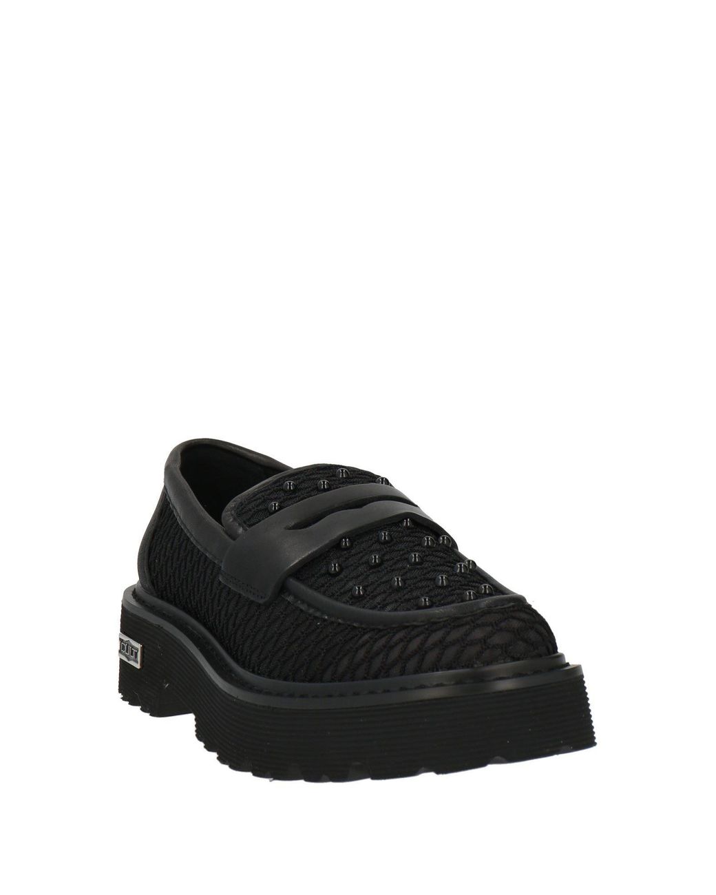 Cult Black Loafers Leather, Textile Fibers