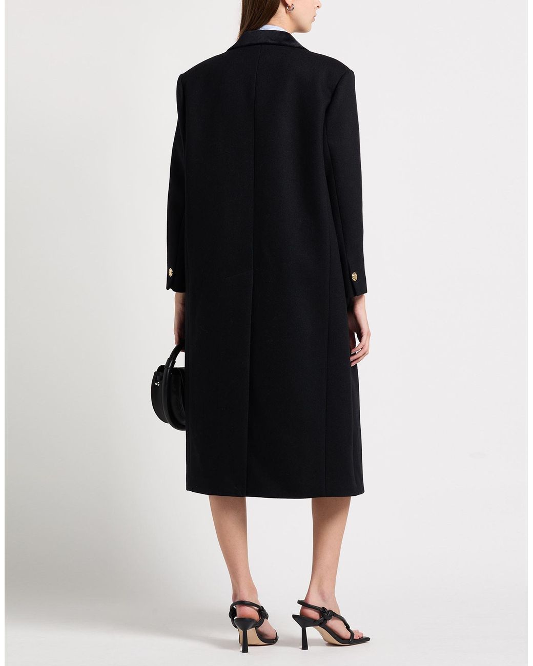 Sandro Black Coat Wool, Polyamide, Polyester, Acrylic