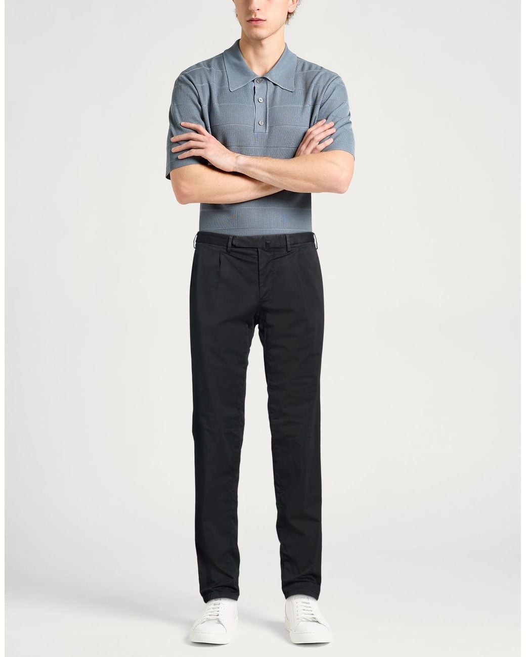 Santaniello Blue Pants Cotton, Elastane for men