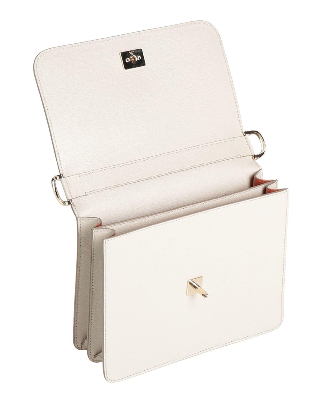 Fontana Milano 1915 White Ivory Shoulder Bag Leather
