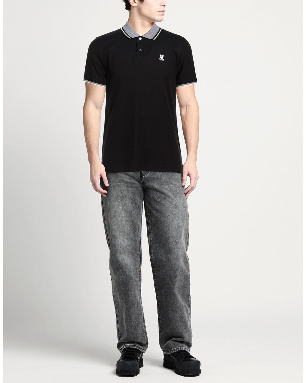 Psycho Bunny Black Polo Shirt Pima Cotton for men
