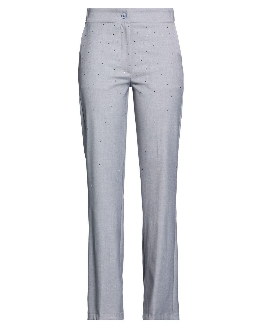 Atos Lombardini Gray Pants Polyester, Viscose, Elastane