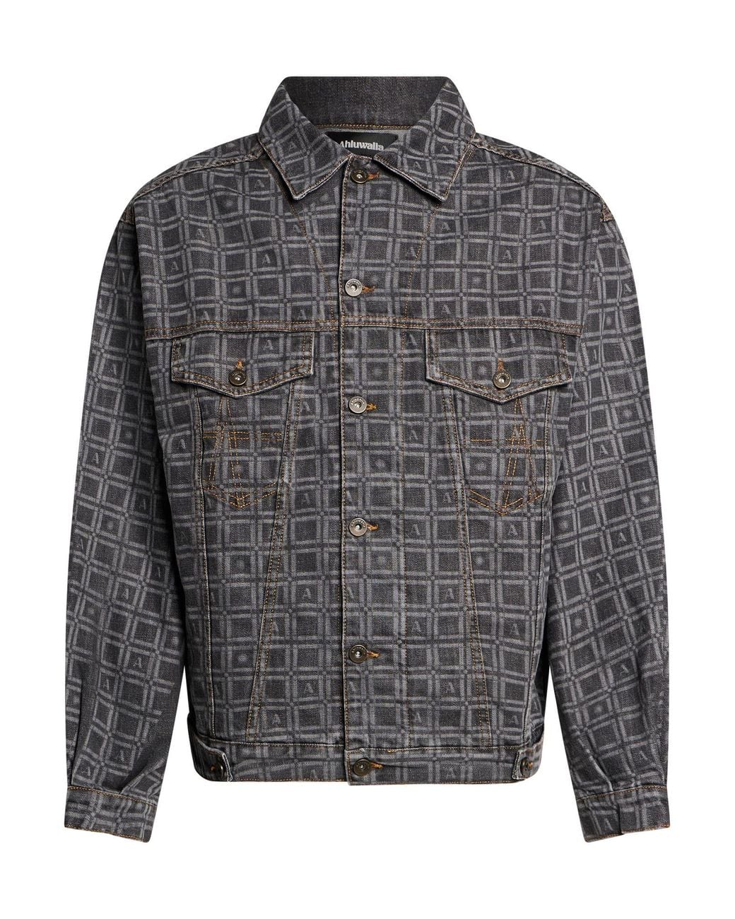 Ahluwalia Gray Charcoal Denim Outerwear Organic Cotton for men