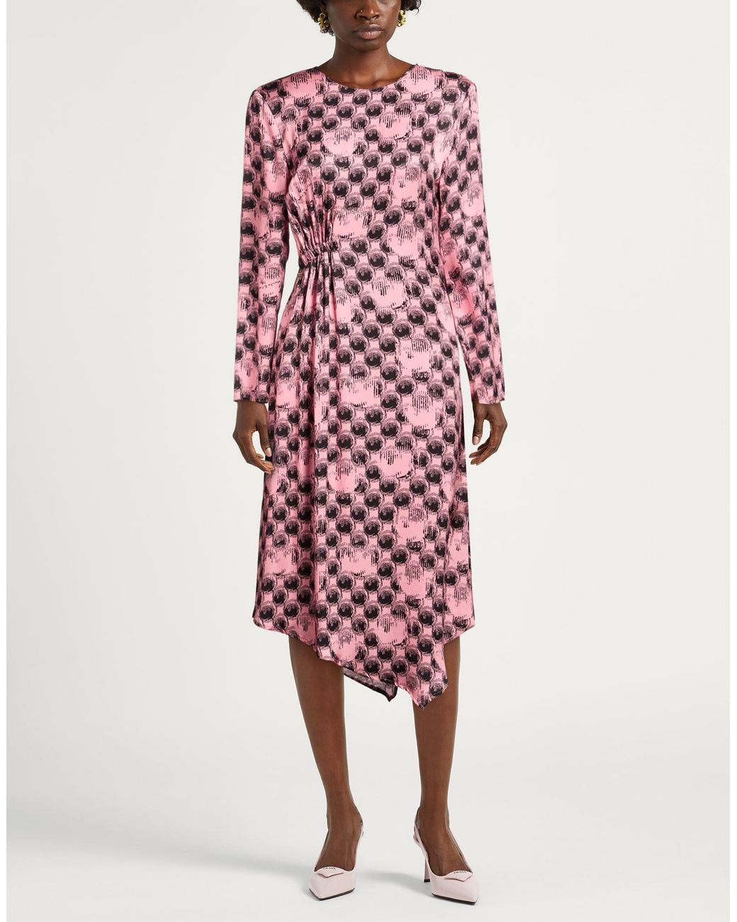 Manila Grace Pink Midi Dress Viscose