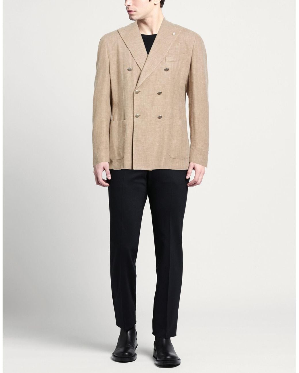 L.b.m. 1911 Natural Blazer Virgin Wool, Wool, Linen for men
