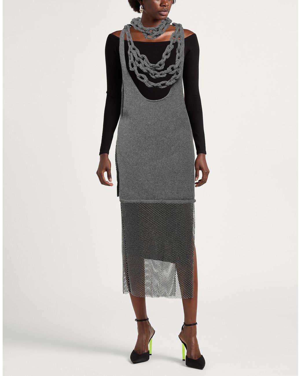 Philosophy Di Lorenzo Serafini Gray Top Virgin Wool, Polyamide, Elastane