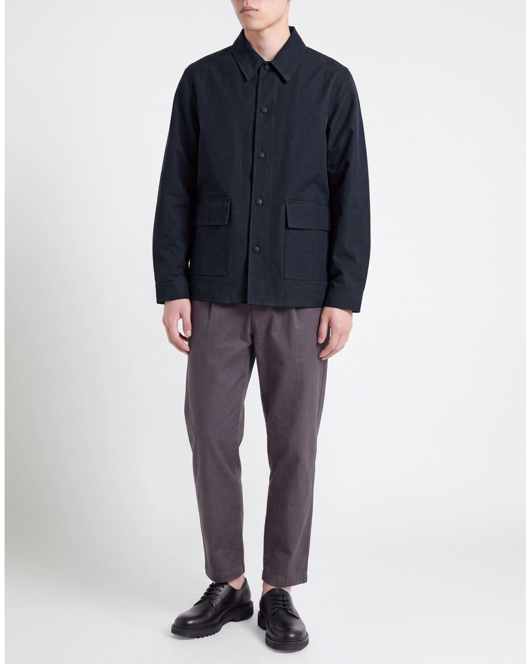 Officine Generale Blue Overcoat & Trench Coat for men