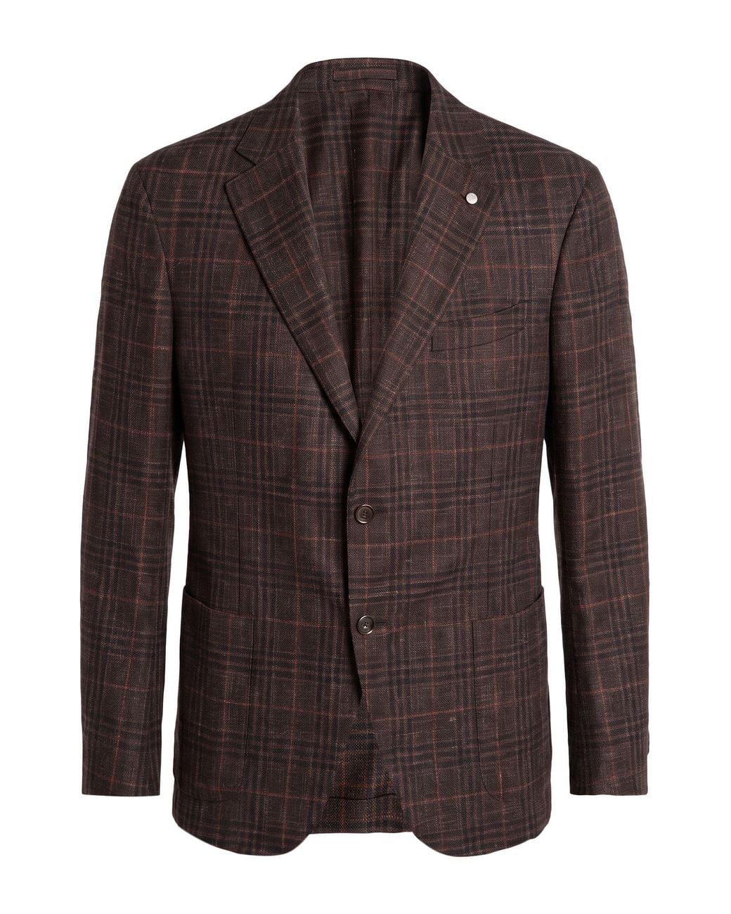 Luigi Bianchi Brown Blazer Virgin Wool, Silk, Linen for men
