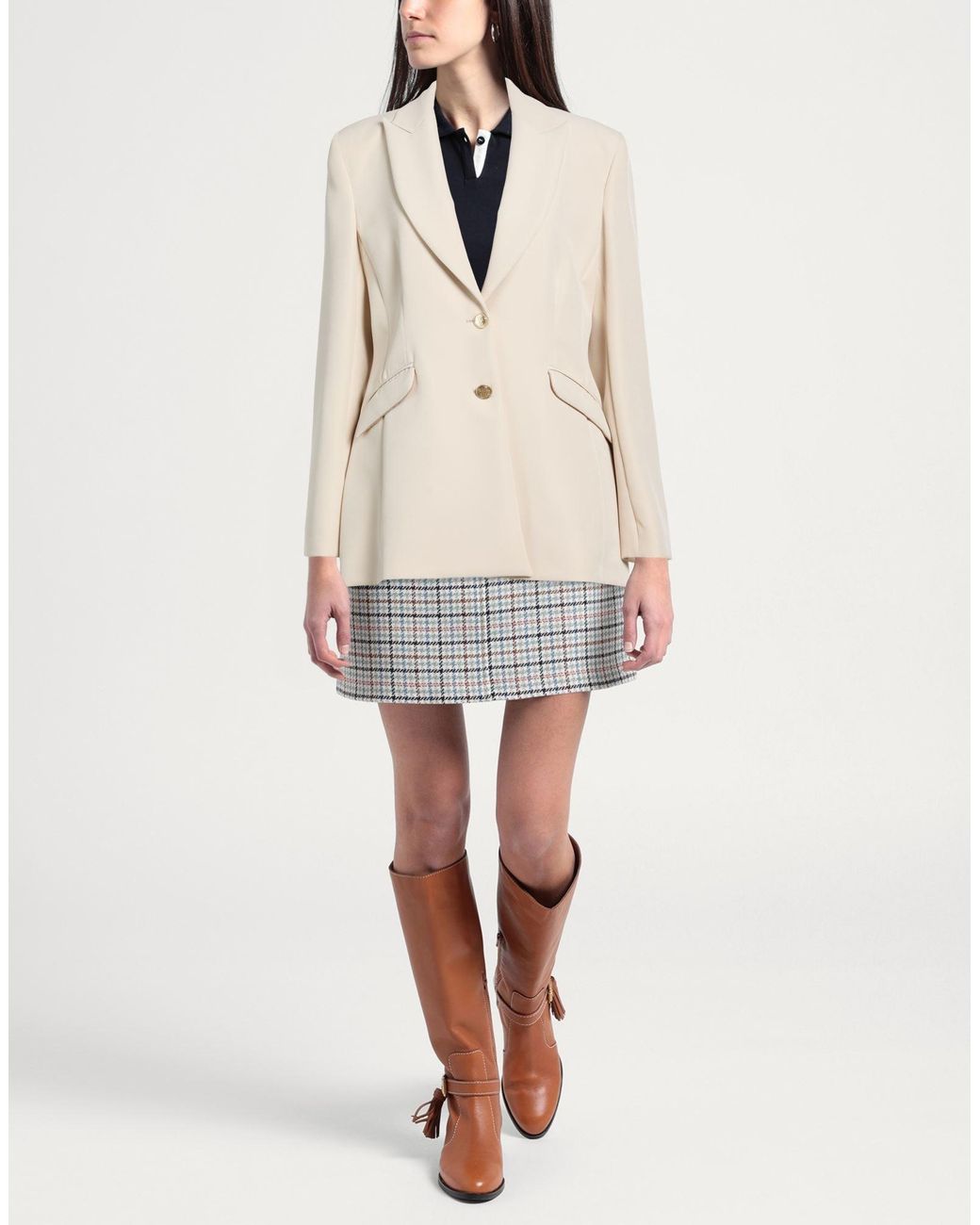 alma sanchez Natural Blazer Polyester, Elastane