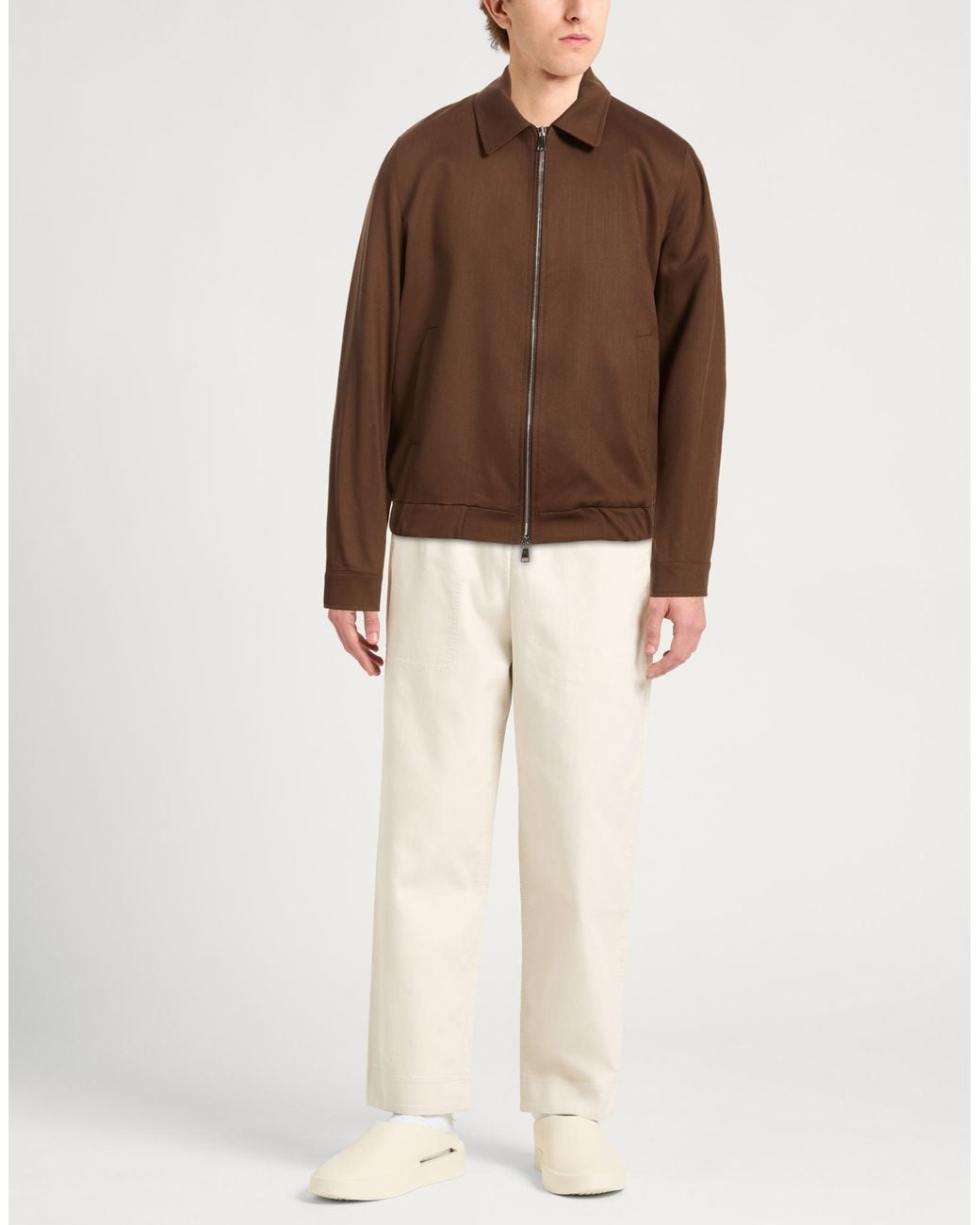 Costumein Brown Jacket Virgin Wool for men