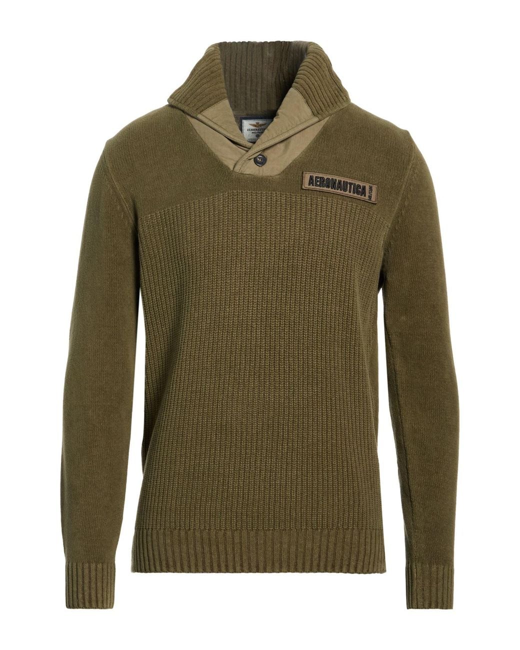 Aeronautica Militare Green Military Sweater Cotton for men