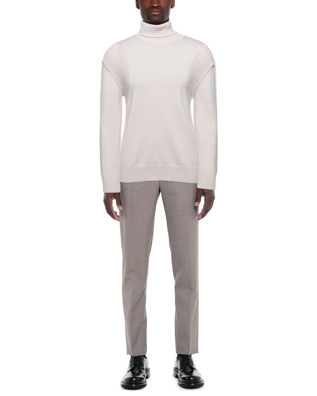 Paolo Pecora White Turtleneck Virgin Wool for men